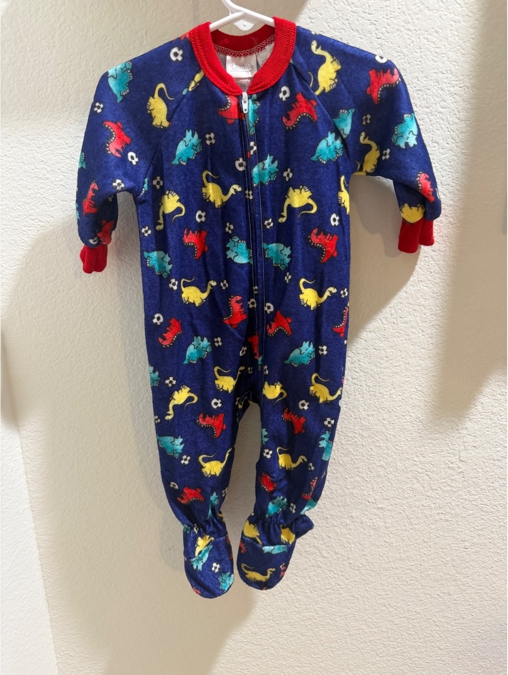 Vintage Carters Dino Soccer print sleeper